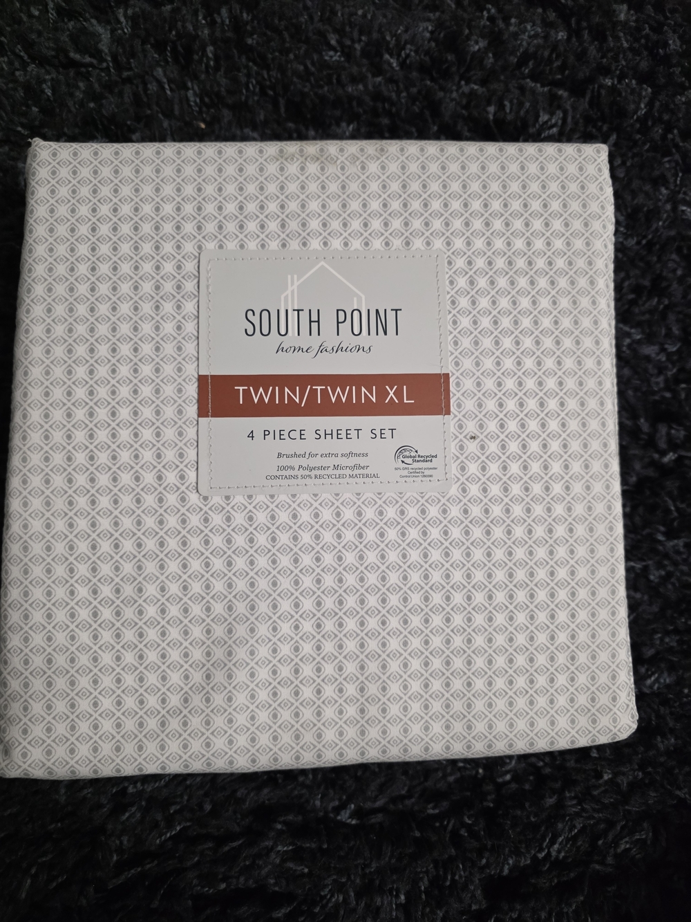 ​South Point Home Fashions Twin/Twin XL Sheet Set 4 Pc Ernesto Tile Geometric